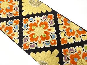 アンティーク　花菱模様織り出し袋帯（着用可）